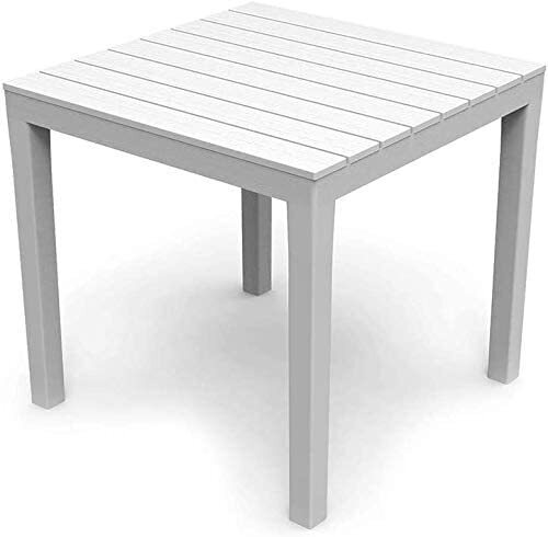 vidaXL Tavolo da Giardino Tavola da Esterni Tavolino per Patio Accessori da Giardino Mobili da Esterni Arredo Bianco 78x78x72 cm in Plastica