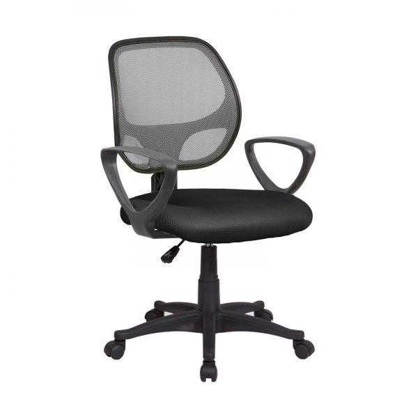 Archimede E8088, Atlanta Sedia Operativa Rete, Grigio (Grigio/Nero), 57 x 55 x 100 cm