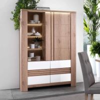 VETRINA 3A C/LED PALAZZO ROVERE/BIANCO VE3994/220440003