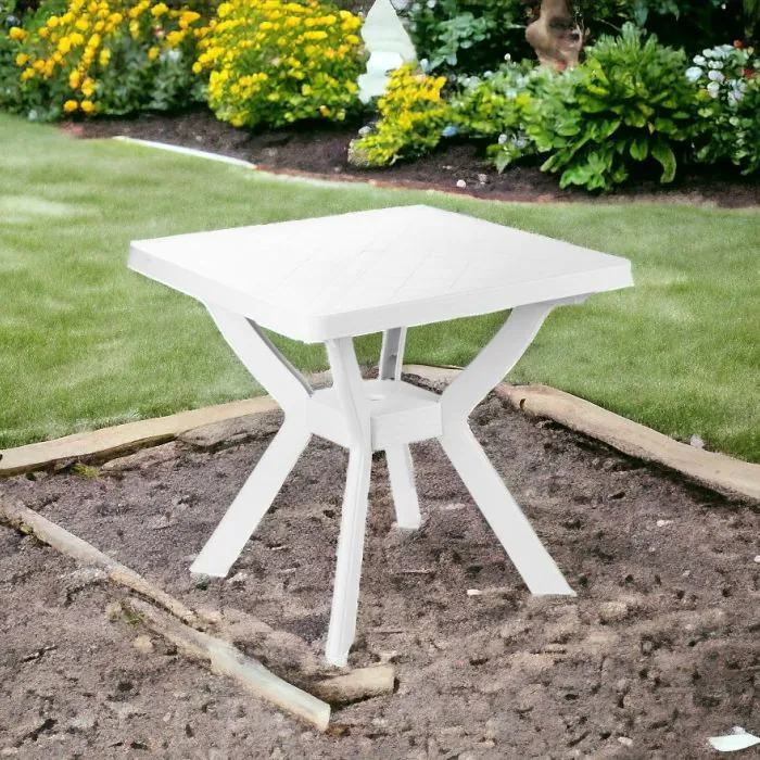 Tavolo Quadrato 80x80 Cm Impilabile Salvaspazio Da Esterno Giardino Per Bar E
