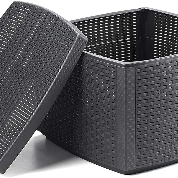 Tavolino pouf contenitore rattan Naxos 53x53 Mercatone Germanvox