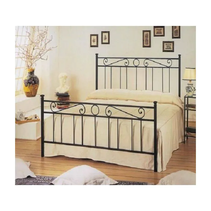 LETTO PIAZZA E MEZZA TEVERE IN FERRO BATTUTO NERO GRAFITE