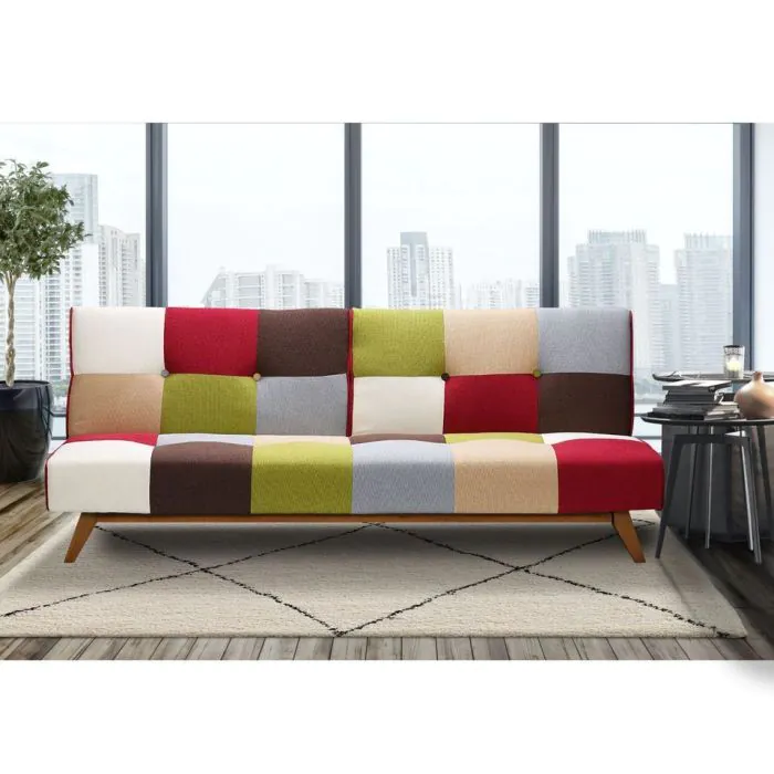 Divano letto posti Kiko tessuto Patchwork Mercatone Germanvox