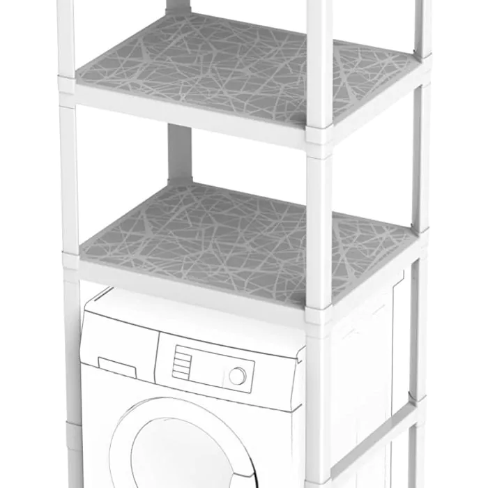 Scaffale Per Lavatrice Da 66 Cm - 3 Ripiani In Acciaio Bianco, Salvaspazio Per Bagno - Foto 6