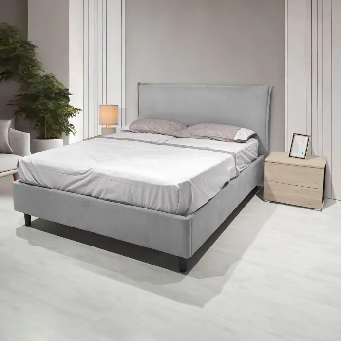 Letto matrimoniale Line tessuto grigio Mercatone Germanvox