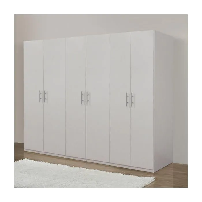 Armadio Guardaroba Germanvox Swift 4 Ante - Bianco Opaco, Made In Italy, 181x53x202 Cm - Foto 4