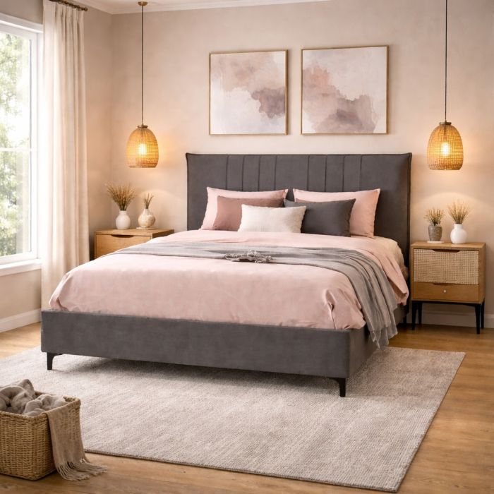 LETTO MATRIMONIALE SATURNO DARK GREY LET349 main product photo