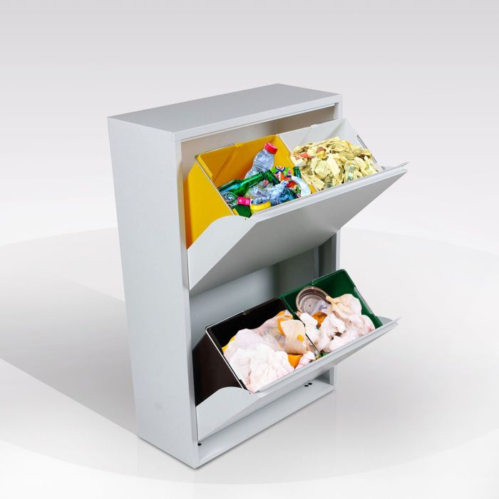 PORTA RIFIUTI METALLO RACCOLTA DIFFERENZIATA 4 SECCHI PAT4 main product photo
