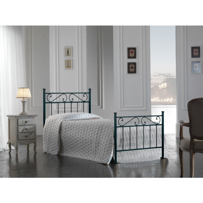 LETTO SINGOLO TEVERE IN FERRO BATTUTO NERO GRAFITE main product photo