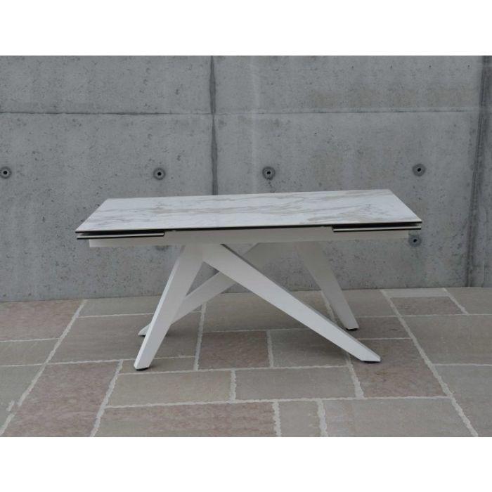 Tavolo ceramica finitura marmo bianco - 160x90 2 all. cm 40 main product photo