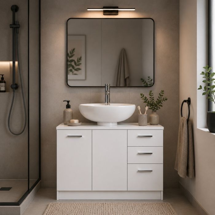 COPRICOLONNA BAGNO CLASSICA 1 ANTA 3 CASSETT BIANCO LUCIDO CL116 main product photo