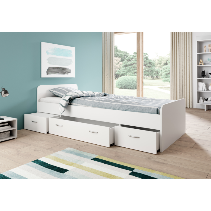 LETTO TURCA CON CASSETTI BIANCO 2244317D L.204 P.95 H.65 main product photo