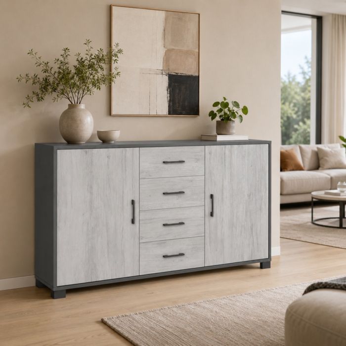 MOBILE 2 ANTE+ 4 CASS A 779TTQB030 153X41X86 CM TITANIO-QUERCIA BIANCO main product photo