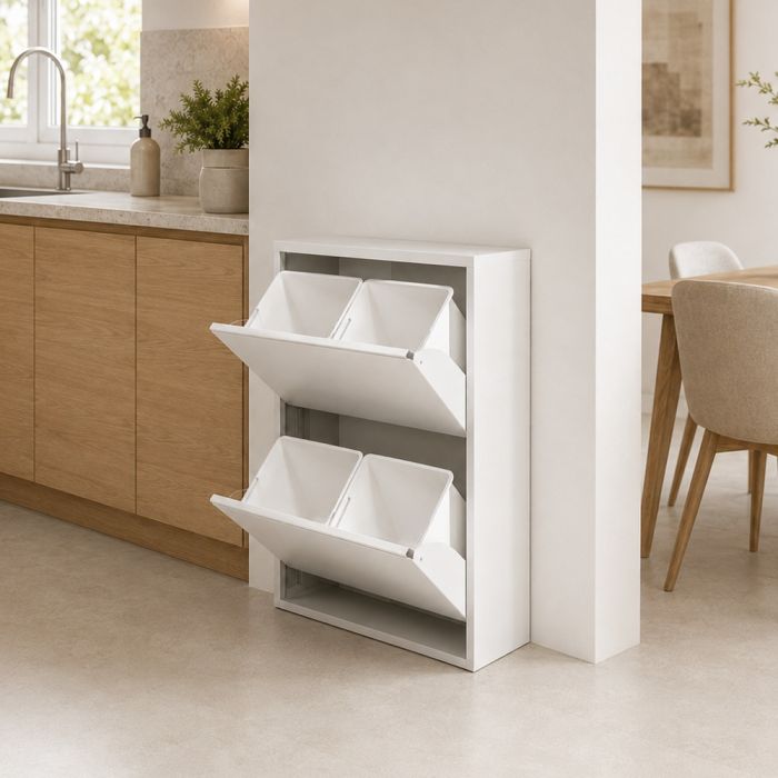 PORTARIFIUTI 2 ANTE IN METALLO BIANCO PAT9 main product photo