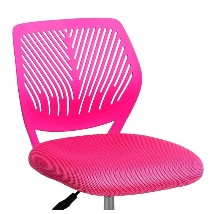 HJH Office Sedia Girevole Per Bambini FANCY I – Ecopelle Rosa Con Stampe Di Zampe – Altezza Regolabile, Base Cromata, Ruote A Sicurezza