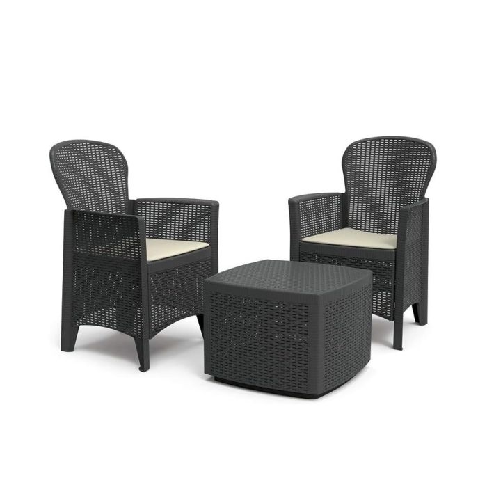 SET GIADINO TREE ANTRACITE 2 POLTR + 1 TAV C/CUSCINI main product photo