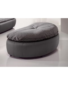 POUF ARUBA ECOPELLE E TESSUTO GRIGIO