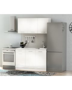 CUCINA LINEARE GRK602 3 PENSILI E 3 BASI L130 P.50 H.210 BIANCA