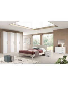 Camera da letto New Ida bianco olmo con giroletto