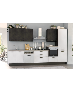 Cucina componibile moderna Lola cemento bianco ardesia Dx