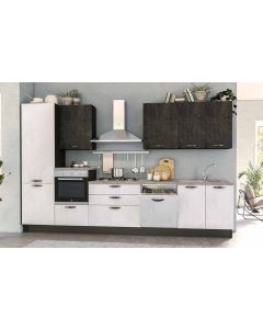 Cucina componibile moderna Lola cemento bianco ardesia SX