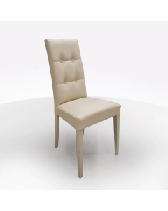SEDIA DALLAS SEMILPELLE BEIGE CON BOTTONI SED165