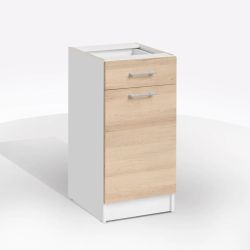 BASE CUCINA ECO CM 40X46 H.82 BIANCO E ROVERE ARTISAN BA7