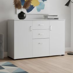 Credenza soggiorno rovere sbiancato DE11 120x40 H.82,5 cm