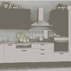 Cucina componibile moderna Lola cemento bianco ardesia Dx