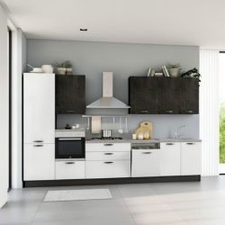 CUCINA COMPONIBILE MODERNA LOLA CEMENTO BIANCO ARDESIA SX
