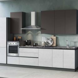 Cucina Sandy ghiaccio e noce 363 cm