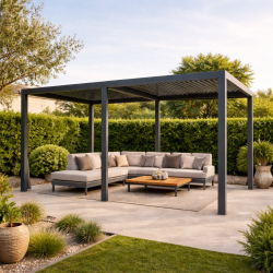 Pergola bioclimatica grigia Atena 120 787/16 3x6 mt