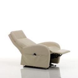 POLTRONA MOD.310 ELETTRICA IN ECOPELLE E TESSUTO