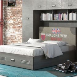 NEW ENGLAND LETTO 1 PIAZZA E 1/2P CON CASSETTO 130X210X102