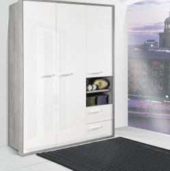 ARMADIO 3 ANTE + 2 CASSETTI CEMENTO  ARM56