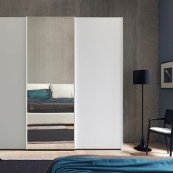 Armadio city 3 ante scorrevoli frassino bianco con specchio centrale