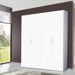 ARMADIO 4 ANTE BATTENTI BASIC BIANCO FRASSINO