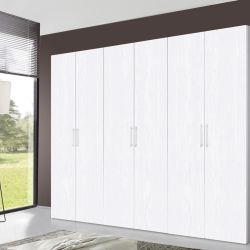 Armadio 6 ante bianco frassino