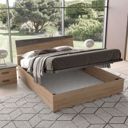 LETTO EGOS NOCE OSSIDO CON CONTENITORE MATRIMONIALE