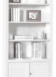 LIBRERIA BIANCA 2 ANTE E 4 VANI BIANCA ARTE POVERA