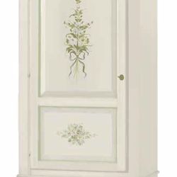 ARMADIO 1 PORTA E 1 CASSETTO CON DECORO IN STILE SHABBY CHIC