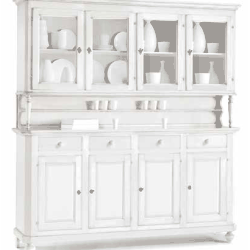 CRISTALLIERA 4 ANTE IN LEGNO BIANCO