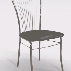 SEDIA IRINA CROMATA CON FONDELLO IN ECOPELLE GRIGIA IRI55