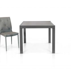 Tavolo vetro grigio - 90x90 allungabile