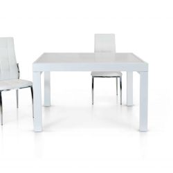 TAVOLO ART. 943 STRUTT. METAL. BIA PIAN. VETRO   - 120x90 allungabile