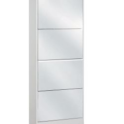 SCARPIER 4 RIBALTE  BIANCO CON SPECCHIO ART A184SPBI H.148 L.62 P.18