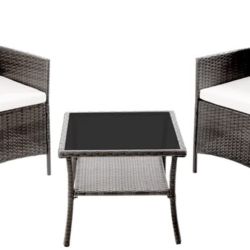 SET GIADINO RITA POLIRATTAN 3PZ. C/CUSCINI ECRU' 760/16