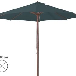 OMBRELLONE LEGNO DM 3MT VERDE SC 781/3V
