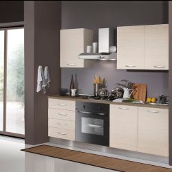 MONOBLOCCO 195 DX ROVERE BIANCO CON ELETTRODOMESTICI