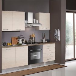 MONOBLOCCO 195 SX ROVERE BIANCO CON ELETTRODOMESTICI